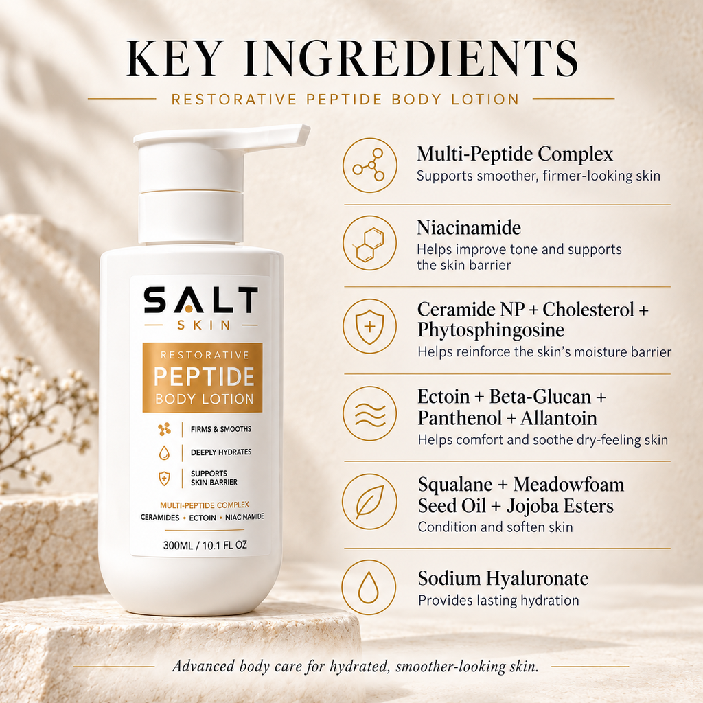 SALT Skin Restorative Peptide Body Lotion key ingredients