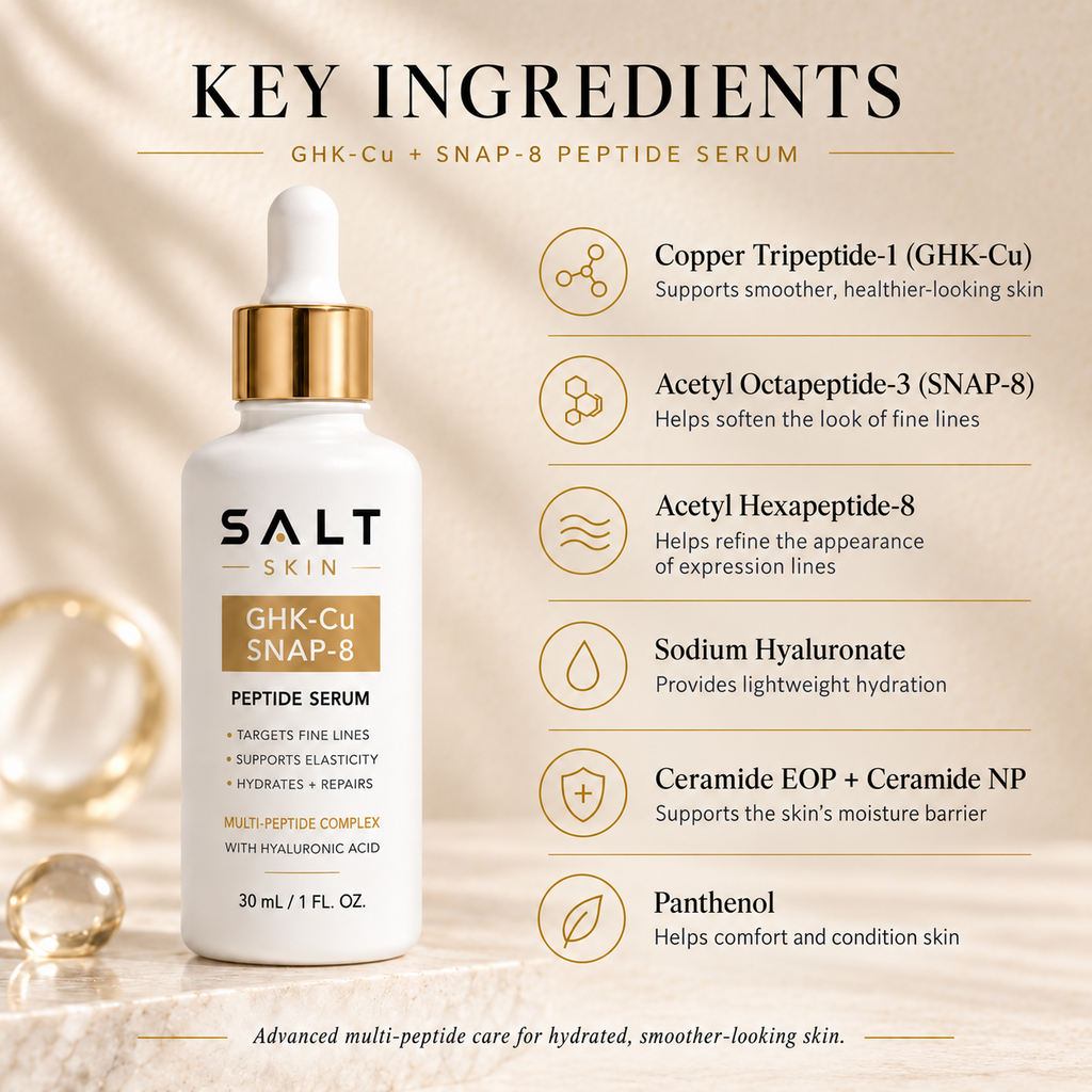 SALT Skin GHK-Cu + SNAP-8 Peptide Serum key ingredients